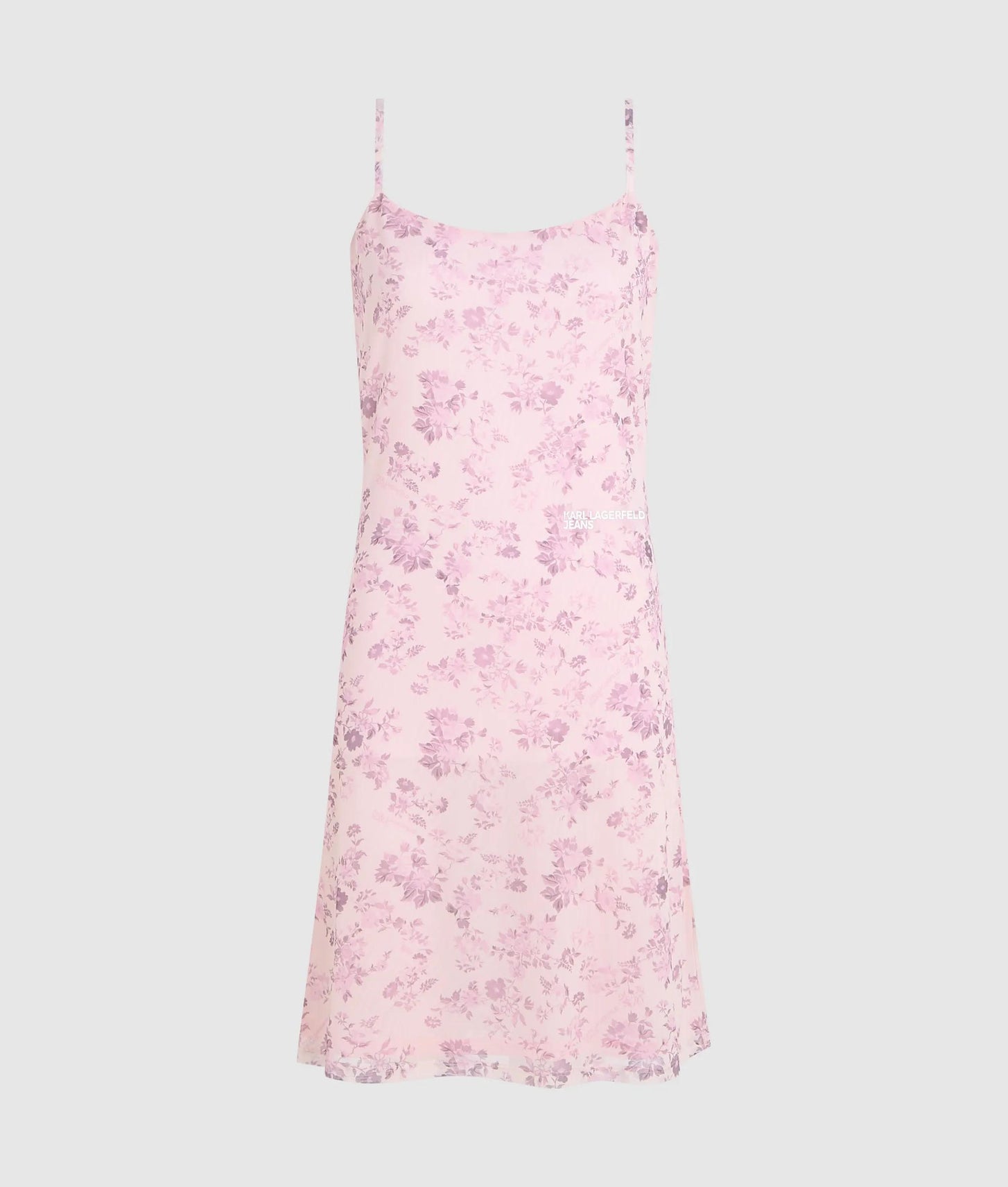Karl Lagerfeld Floral Mesh Slip Dress Floral All Over Print Pink