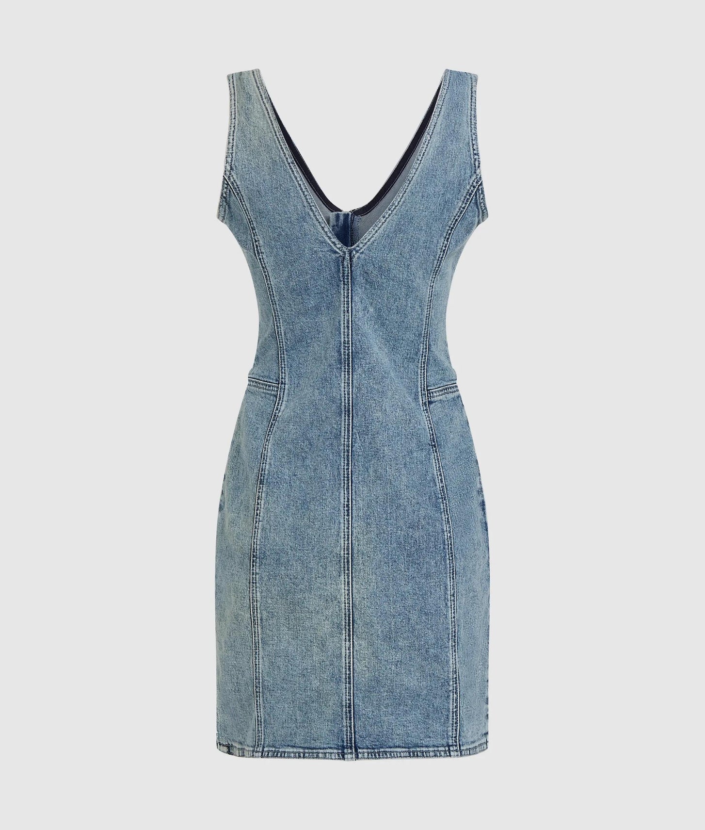 Karl Lagerfeld V-Neck Denim Dress Vintage Light Blue