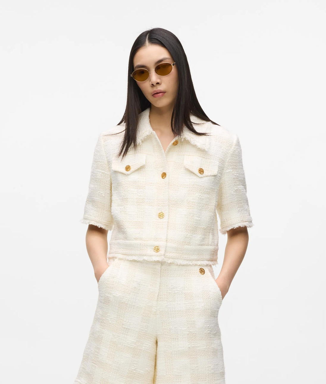 Karl Lagerfeld Bouclé Bermuda Shorts Pristine