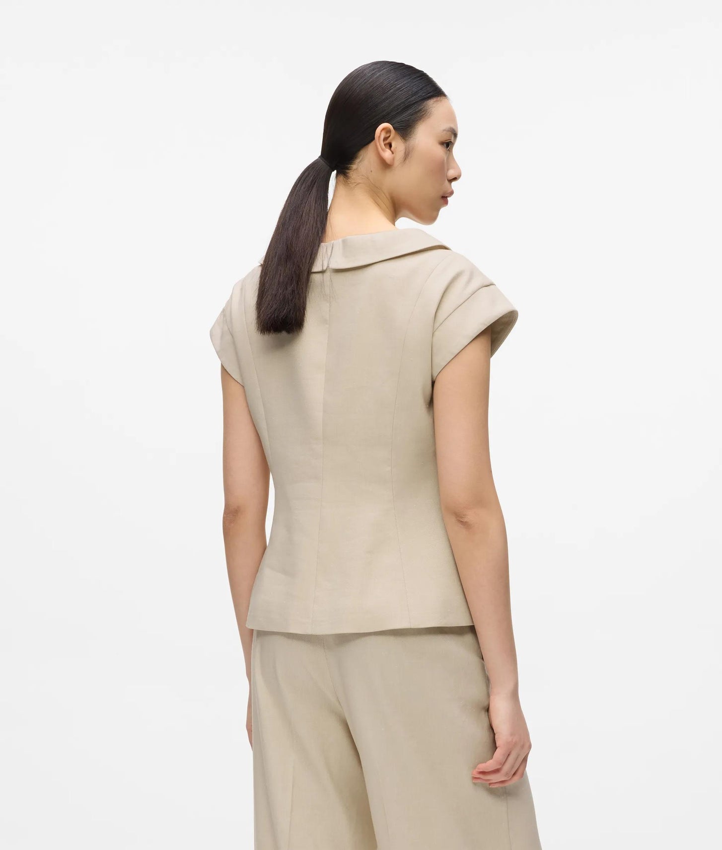 Karl Lagerfeld Cap-Sleeved Blazer Safari