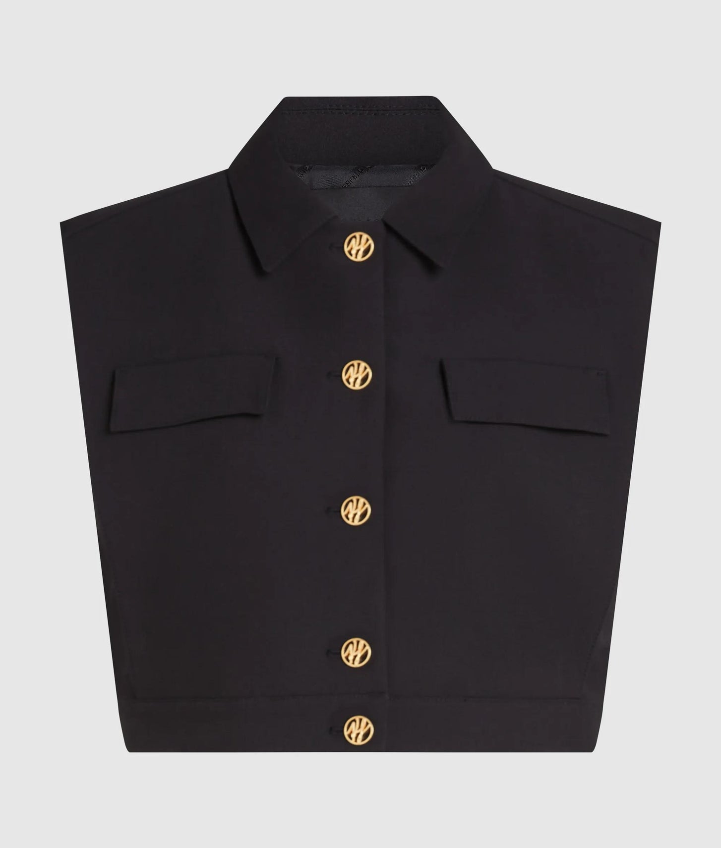 Karl Lagerfeld Cropped Gilet Black