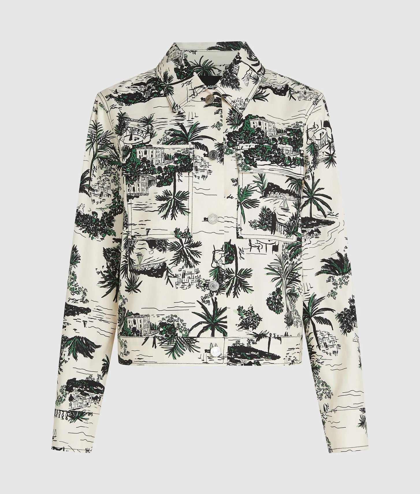 Karl Lagerfeld All-Over-Print Blouson Jacket Vacances De Karl Black