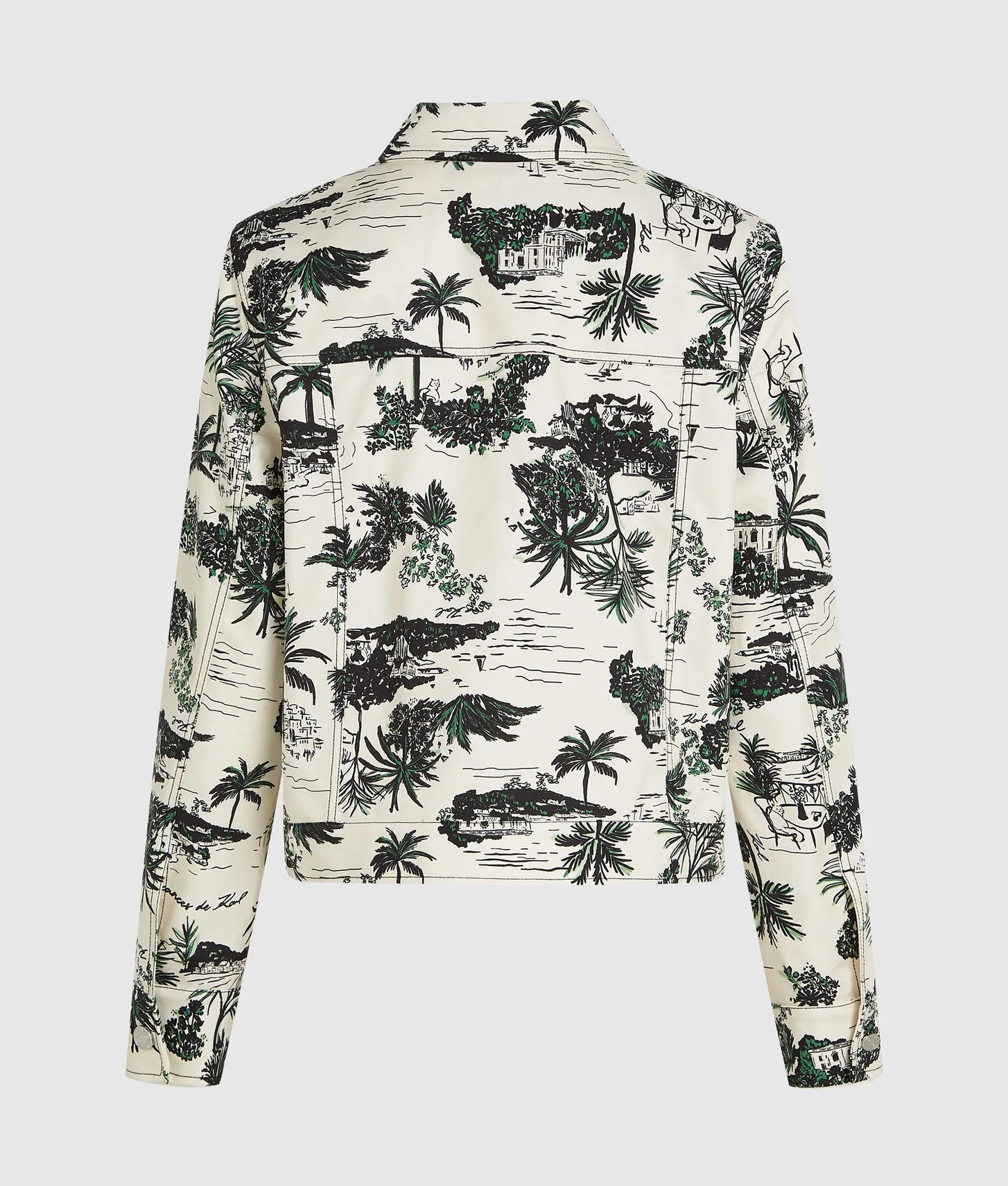 Karl Lagerfeld All-Over-Print Blouson Jacket Vacances De Karl Black