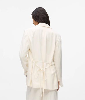 Karl Lagerfeld Linen Blend Bermuda Shorts Off White
