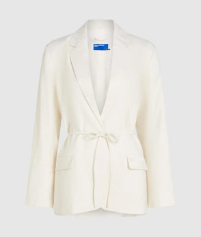 Karl Lagerfeld Linen Blend Bermuda Shorts Off White