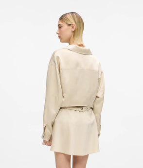 Karl Lagerfeld Satin Mini Skirt Champagne