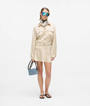 Karl Lagerfeld Satin Mini Skirt Champagne