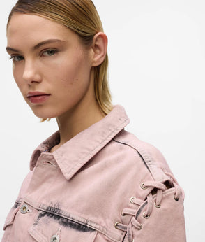 Karl Lagerfeld Inked High-Rise Denim Shorts Fairytale