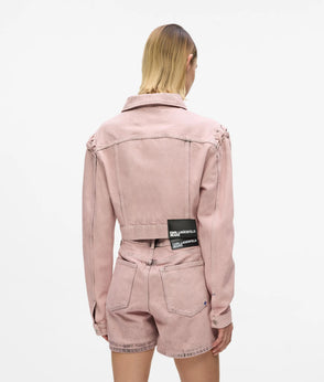 Karl Lagerfeld Inked High-Rise Denim Shorts Fairytale