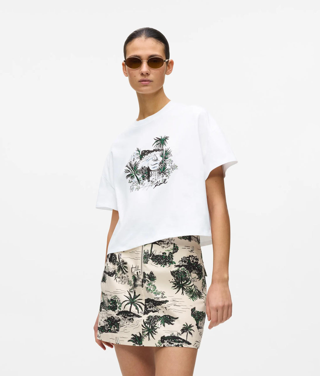 Karl Lagerfeld All-Over-Print Mini Skirt Vacances De Karl Black