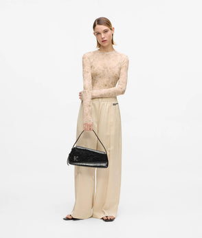 Karl Lagerfeld Wide-Leg Satin Pants Champagne