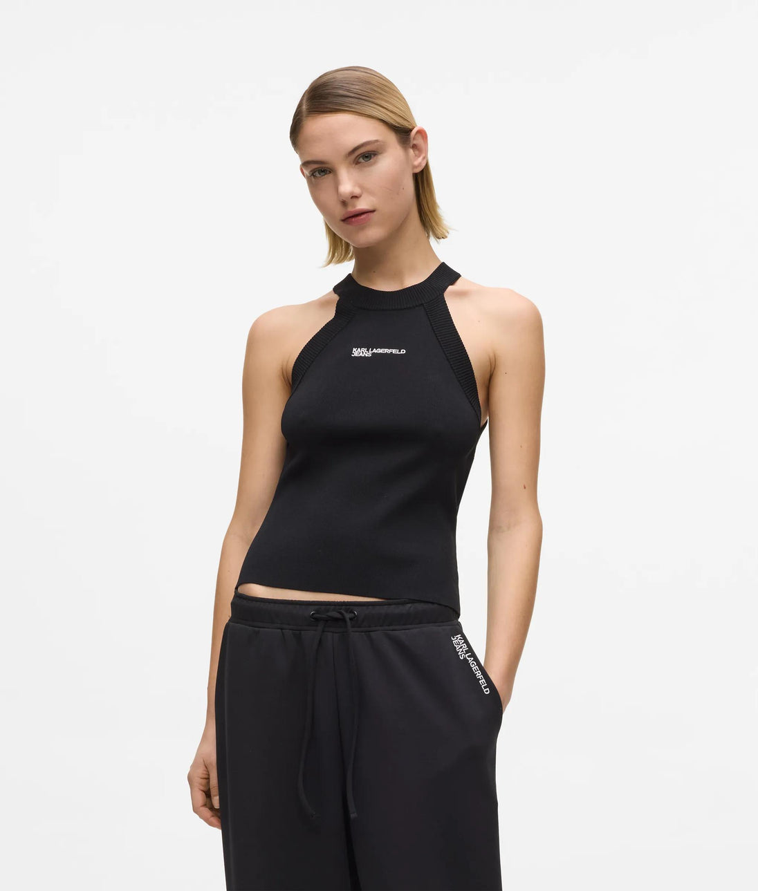 Karl Lagerfeld Lace Detail Sweatpants Black