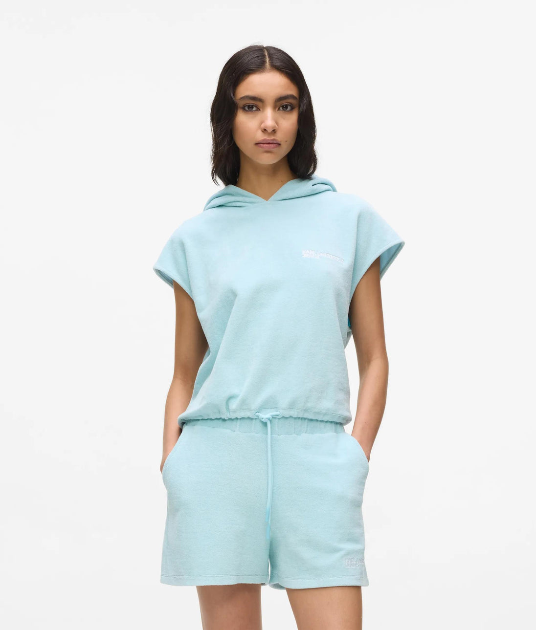 Karl Lagerfeld Logo Toweling Shorts Corydalis Blue