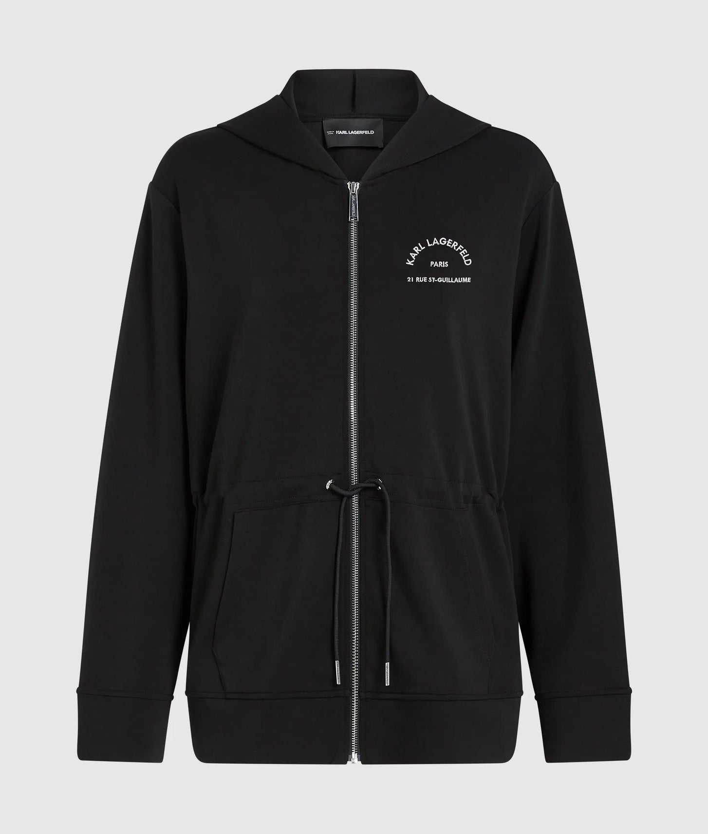 Karl Lagerfeld Rue St-Guillaume Zip-Up Hoodie Black