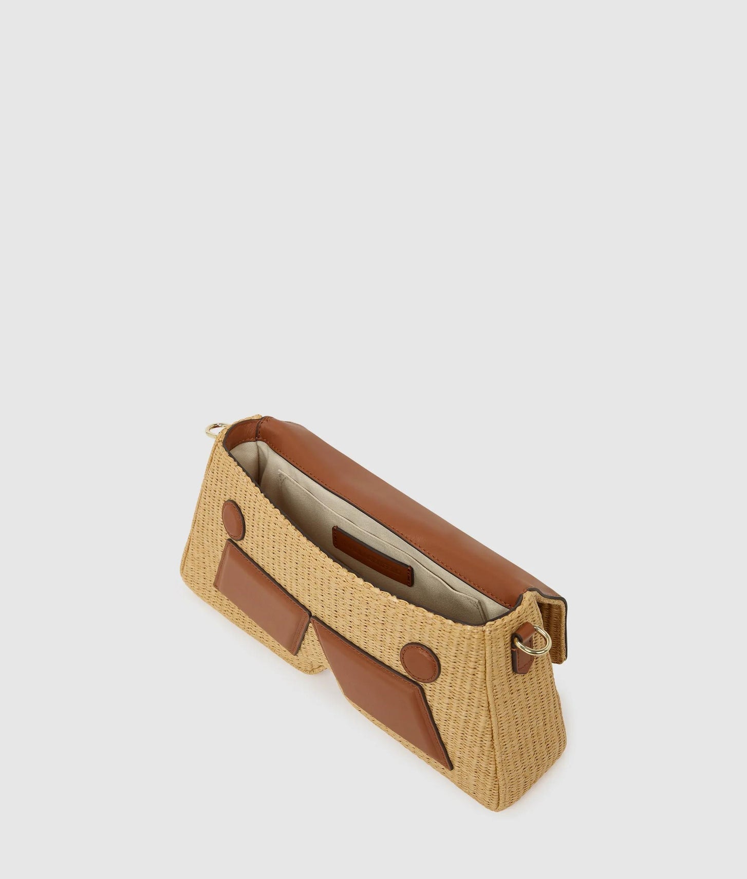 KarlLagerfeld Ikon K Woven Shoulder Bag Natural-Tan