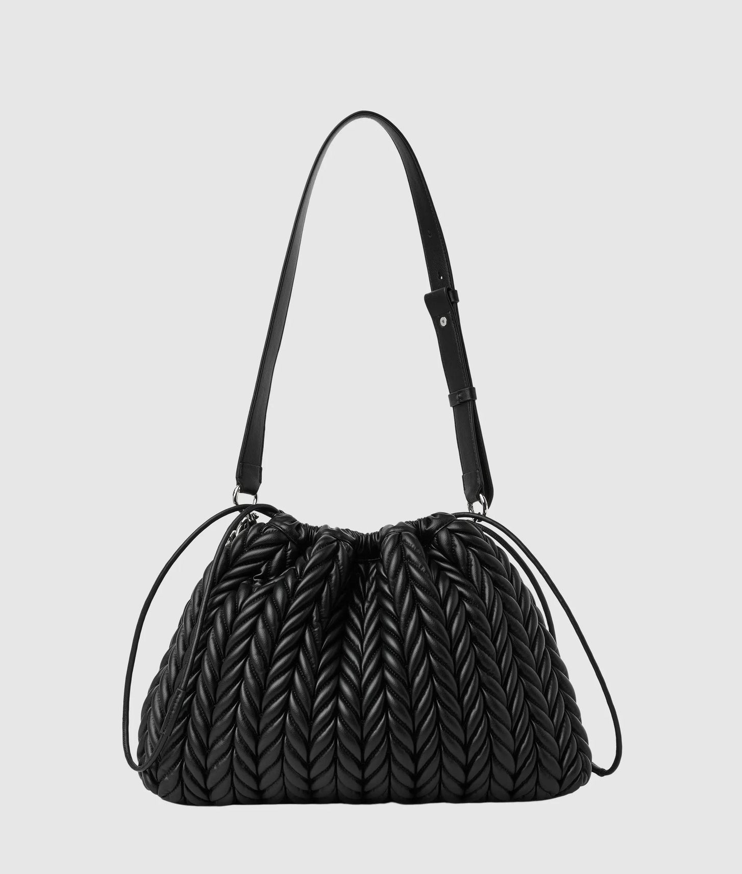 KarlLagerfeld Kweave Chain Shoulder Bag Black-Nickel