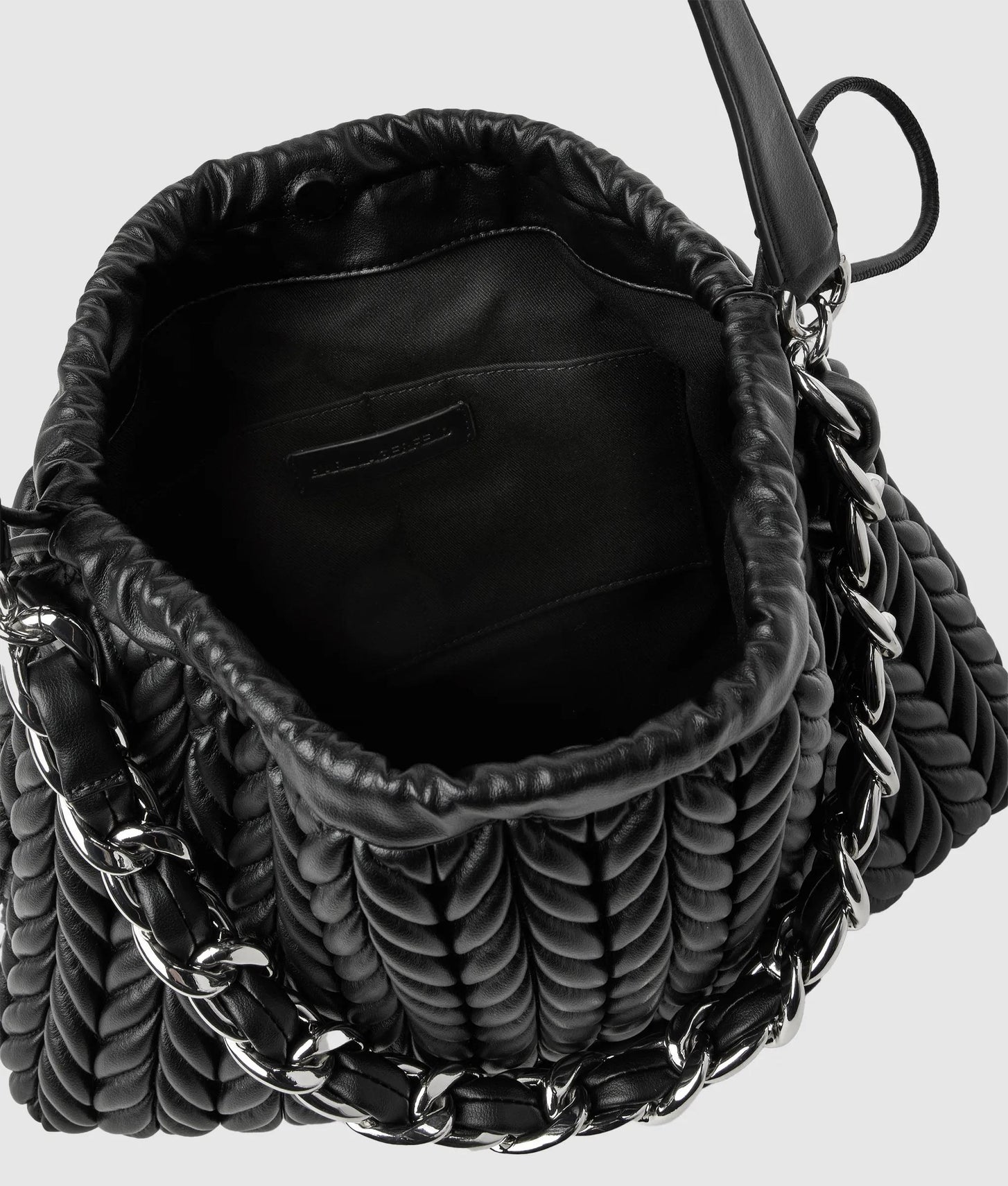 KarlLagerfeld Kweave Chain Shoulder Bag Black-Nickel