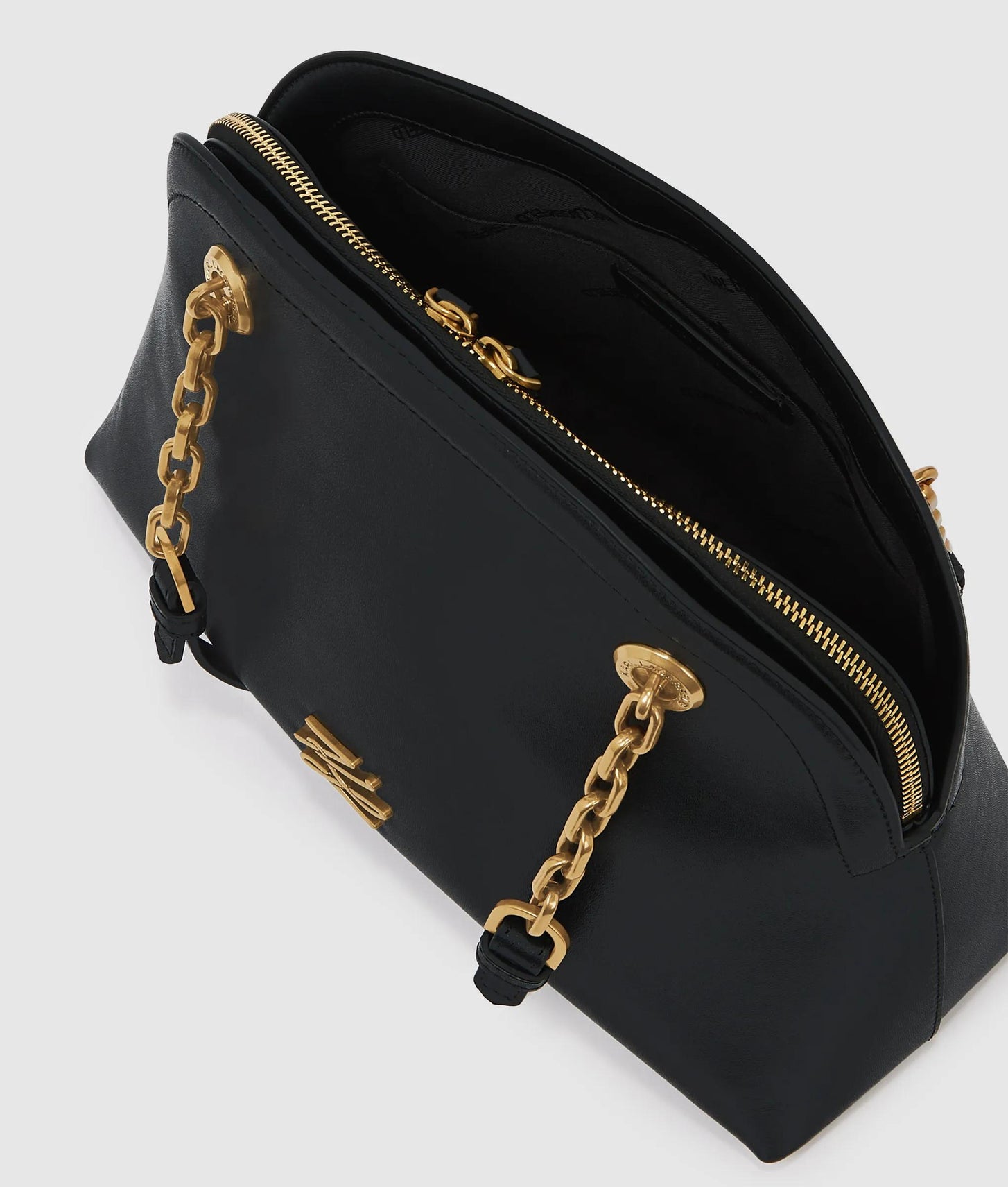 KarlLagerfeld Kautograph Medium Bowling Bag Black/Gold