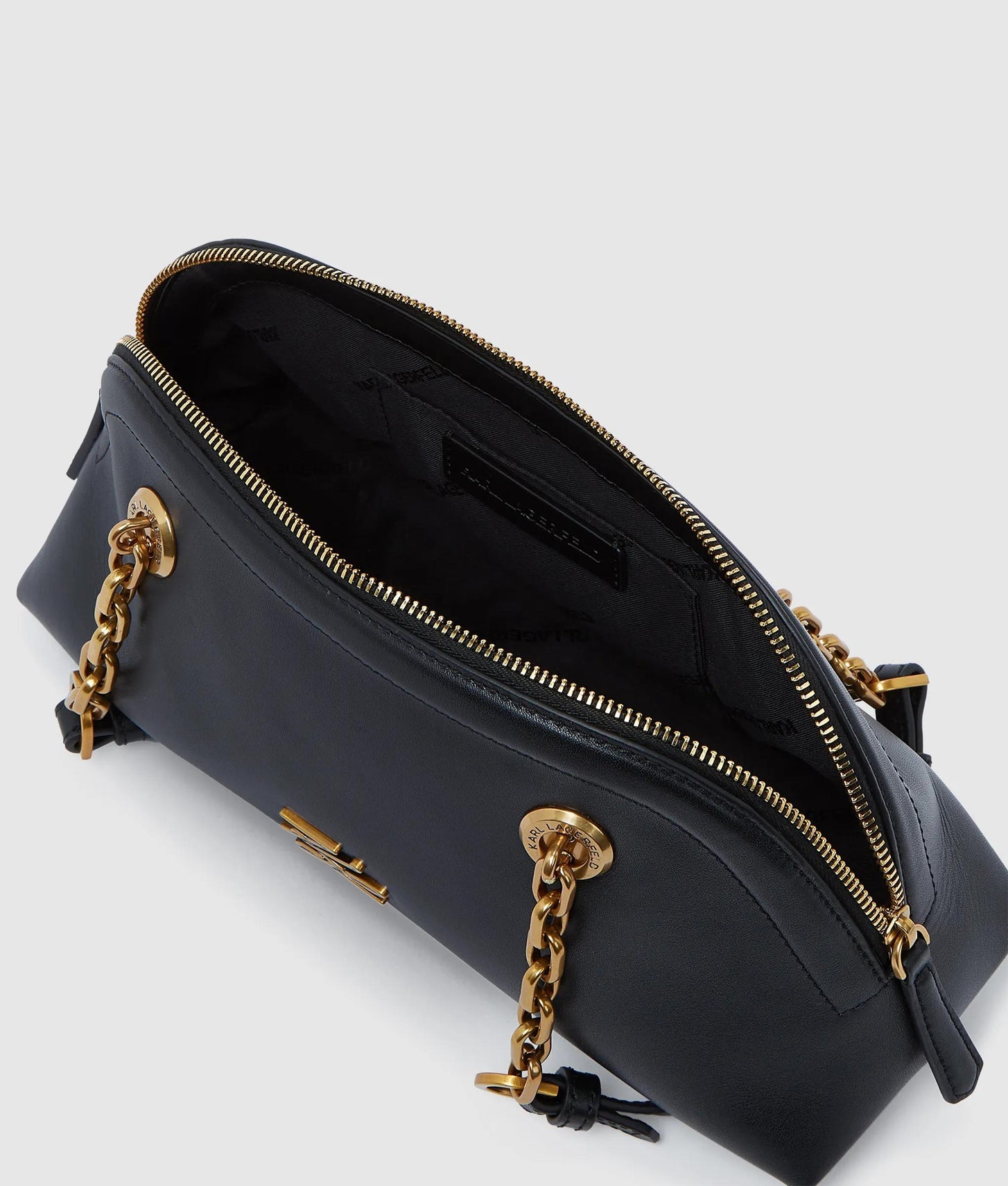 KarlLagerfeld Kautograph Small Bowling Bag Black/Gold