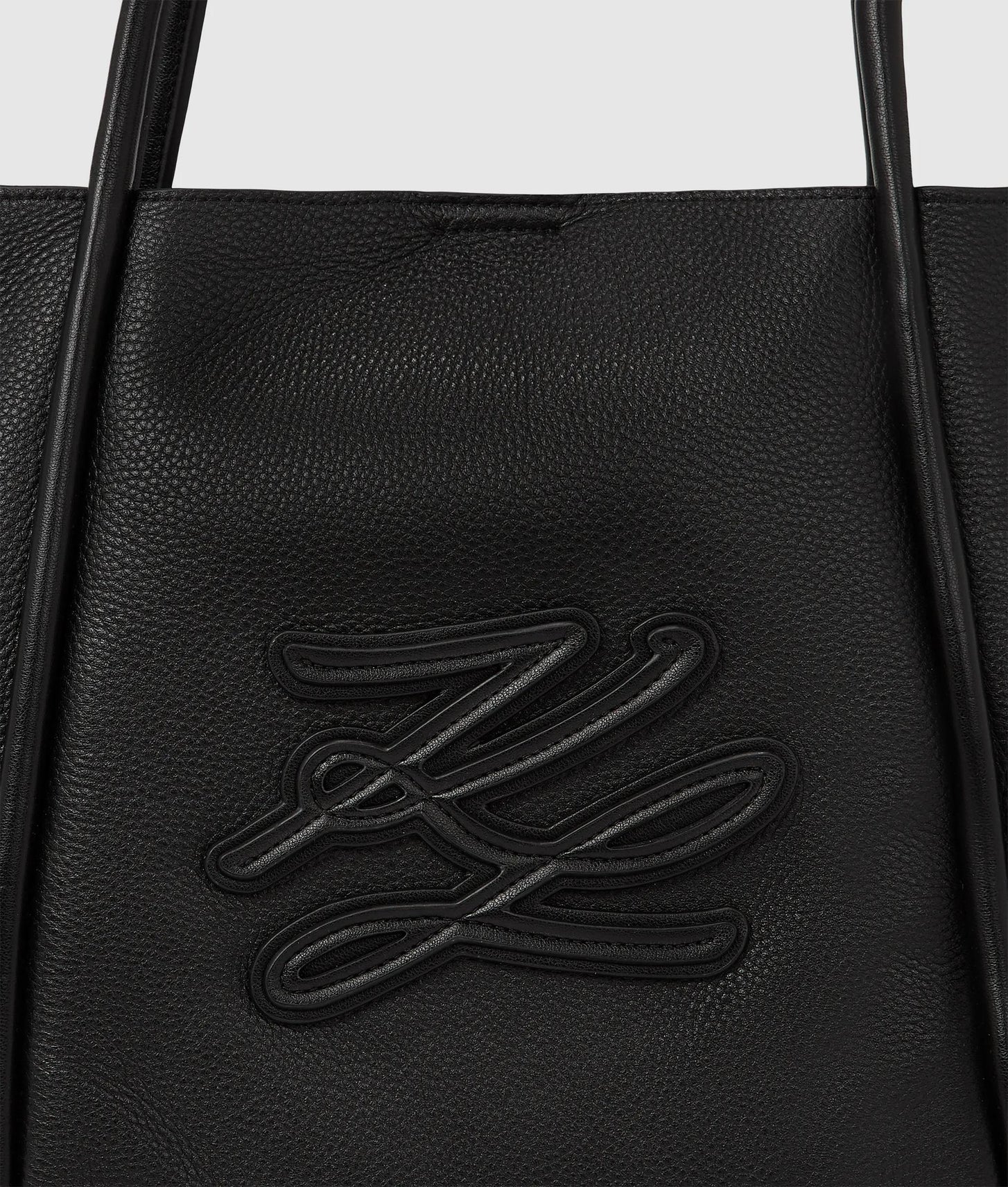 KarlLagerfeld Kautograph Patch Medium Tote Bag Black-Nickel