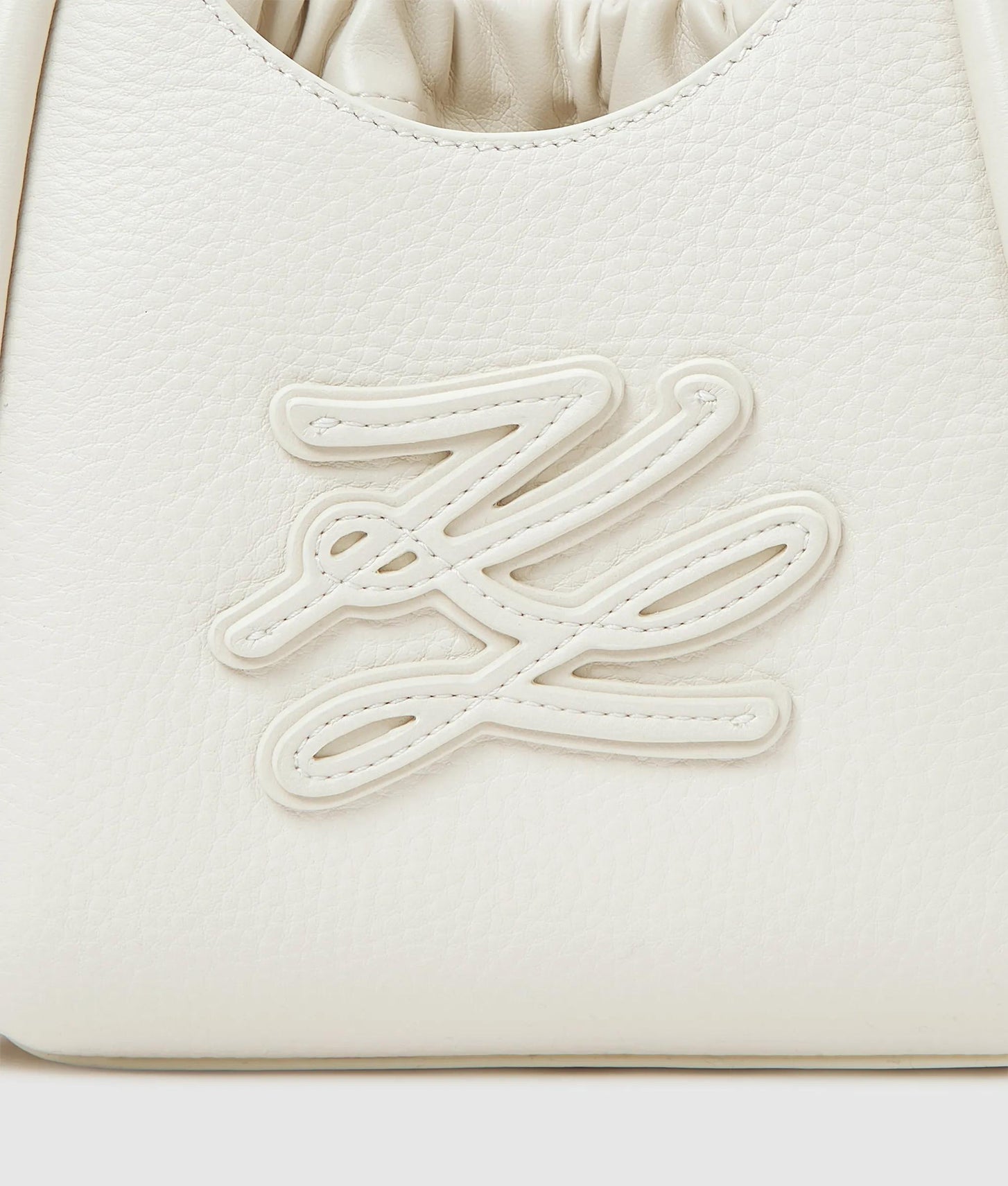 KarlLagerfeld Kautograph Patch Mini Tote Bag Off White