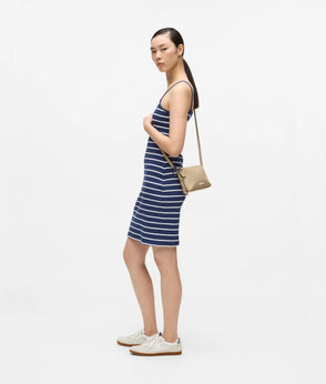 Karl Lagerfeld Ikon Striped Jersey Dress Medieval Blue-White