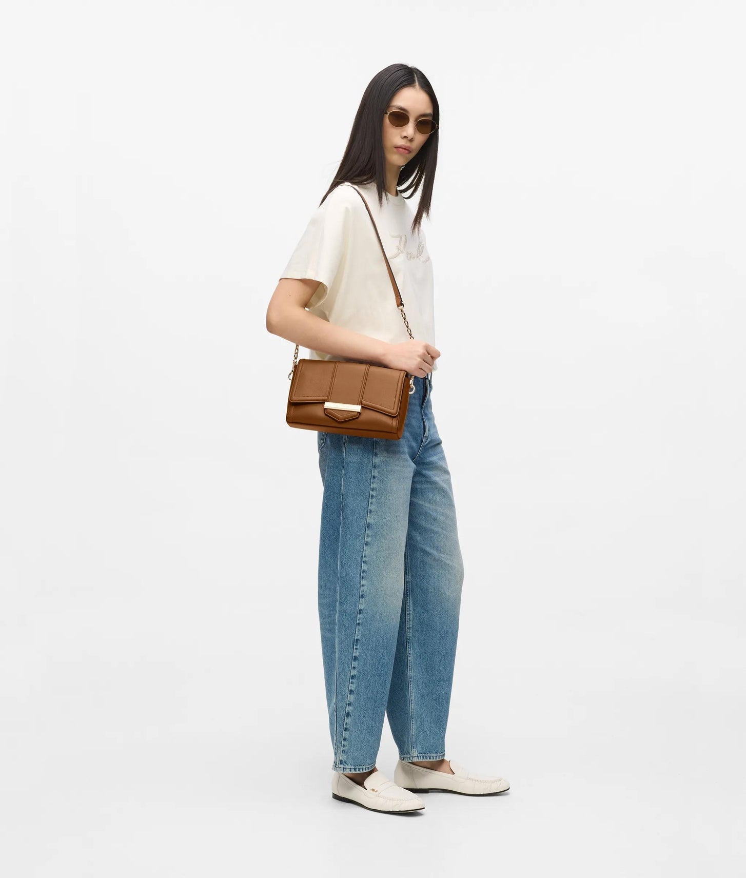 KarlLagerfeld Knova Medium Crossbody Bag Dark Tan