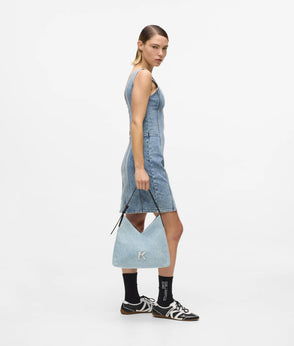 Karl Lagerfeld V-Neck Denim Dress Vintage Light Blue