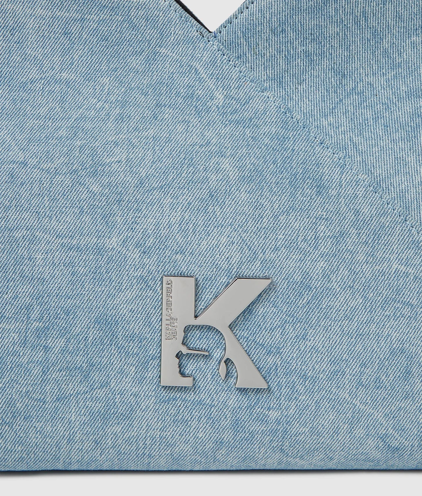 KarlLagerfeld Geo Small Denim Tote Bag Acid Light Blue