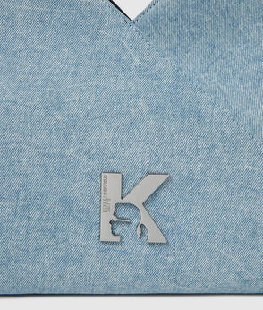 Karl Lagerfeld V-Neck Denim Dress Vintage Light Blue