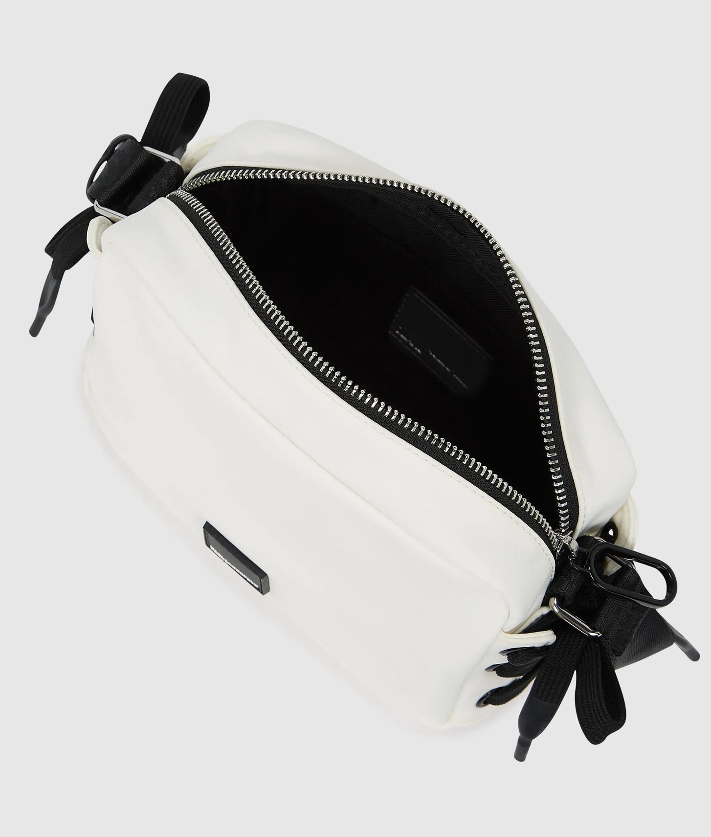 KarlLagerfeld Nylon Lace-Up Camera Bag White