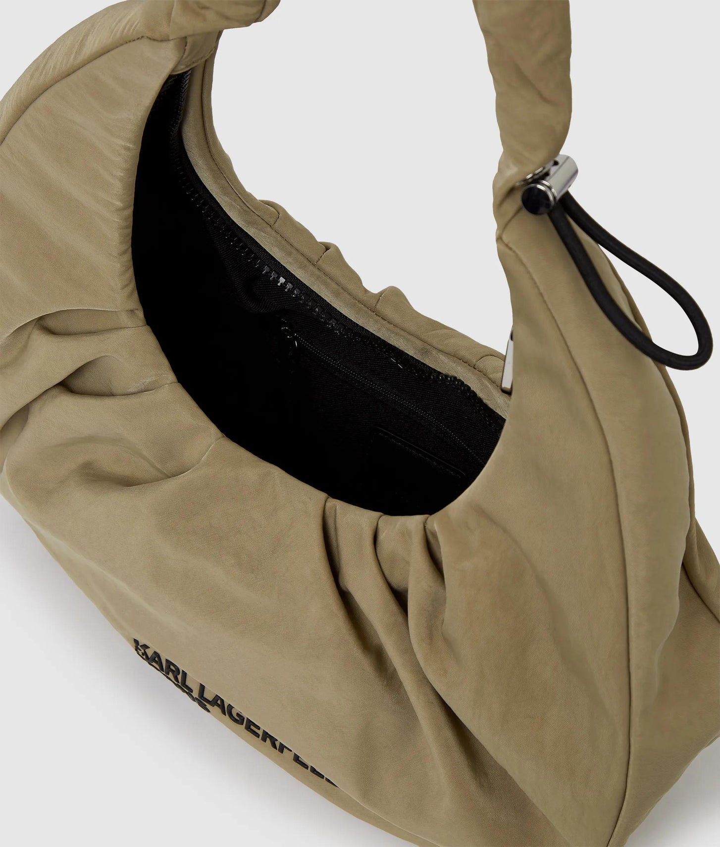 KarlLagerfeld Gathered Hobo Bag Travertine