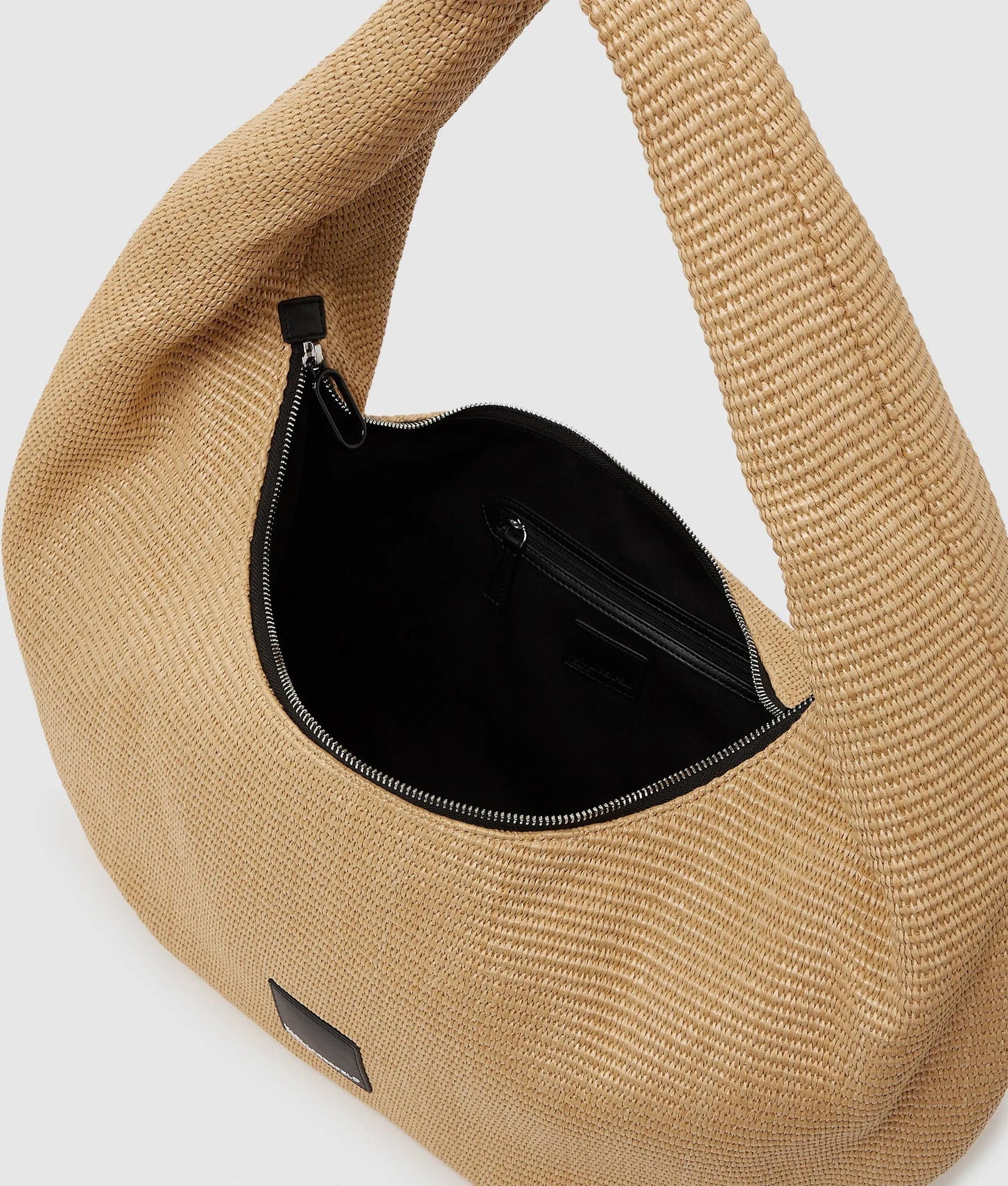 KarlLagerfeld Woven Large Hobo Bag Natural