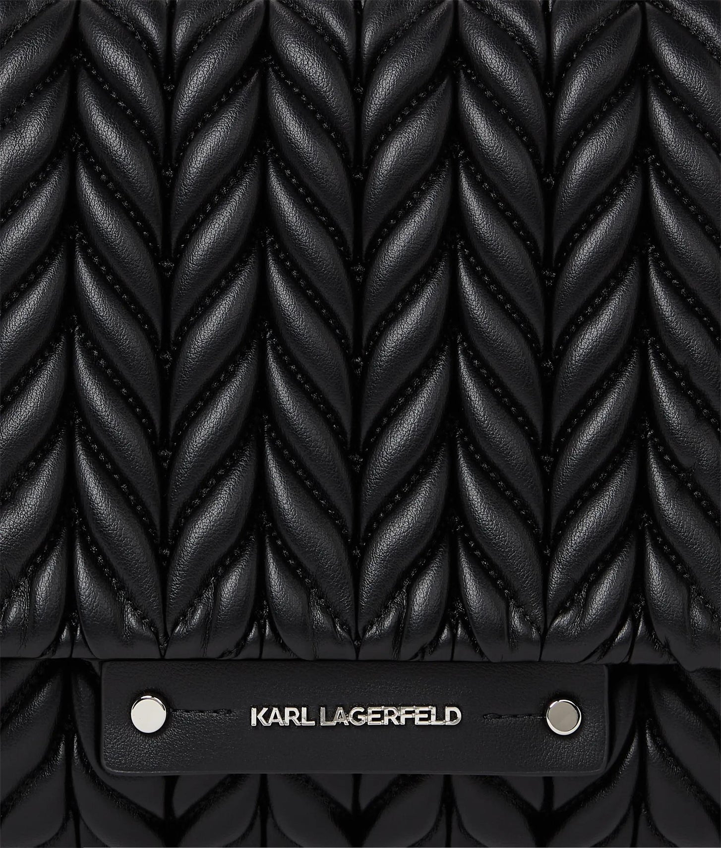 KarlLagerfeld Kweave Flap Shoulder Bag Black-Nickel