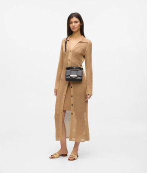 Karl Lagerfeld Crochet Knit Dress Nougat