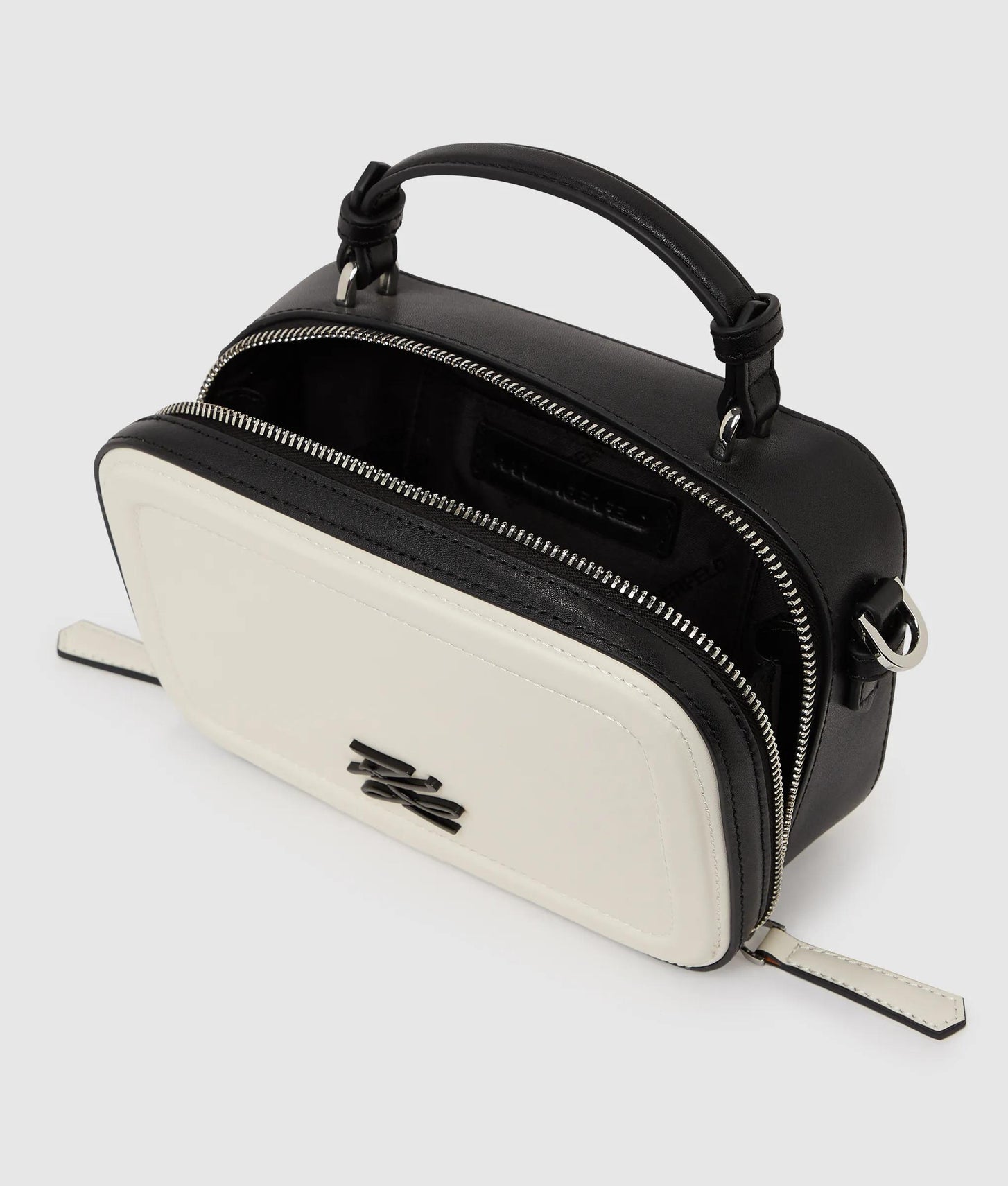 KarlLagerfeld Kautograph Color-Block Square Bag Black/White
