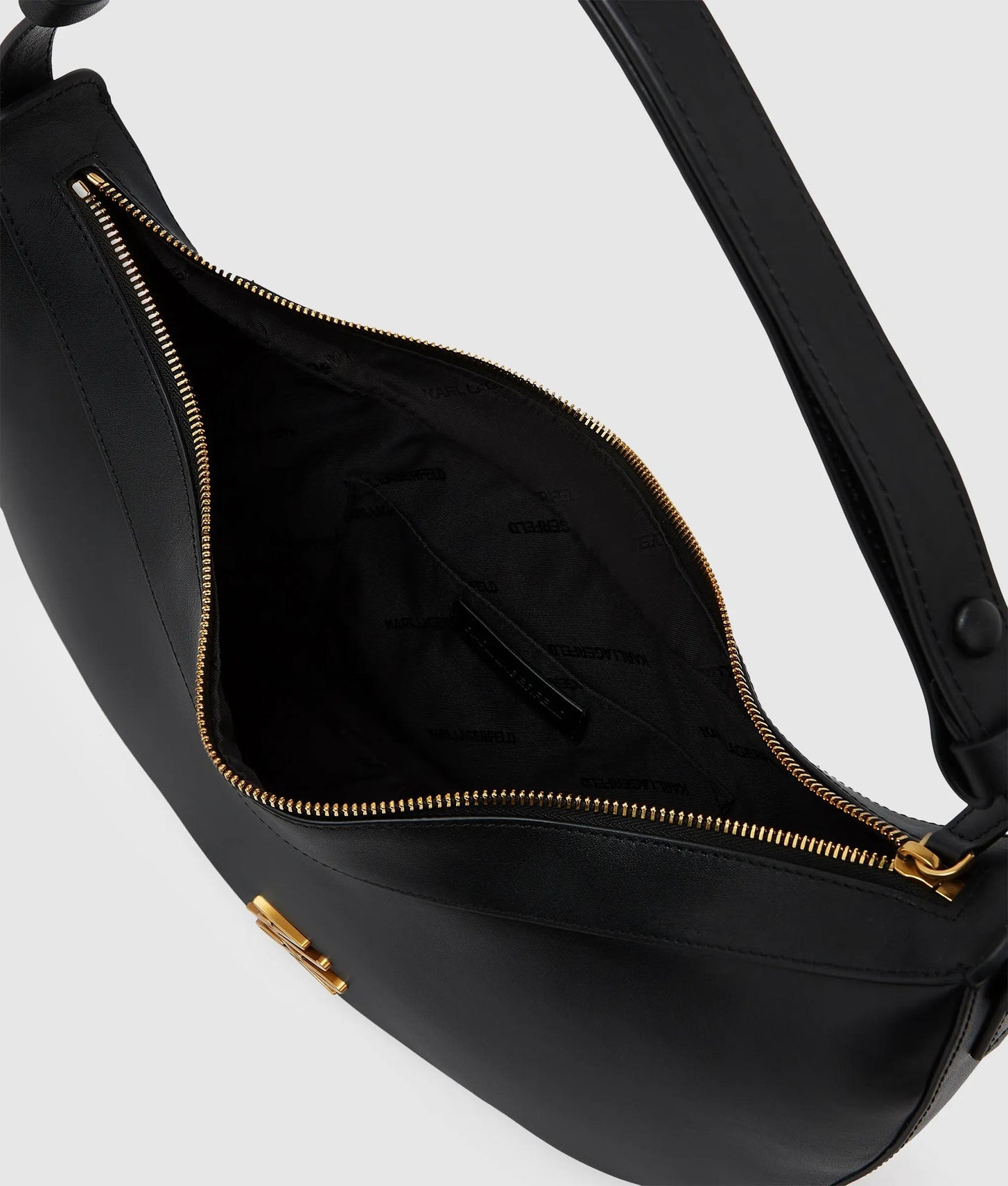 KarlLagerfeld Kautograph Oversized Moon Bag Black/Gold