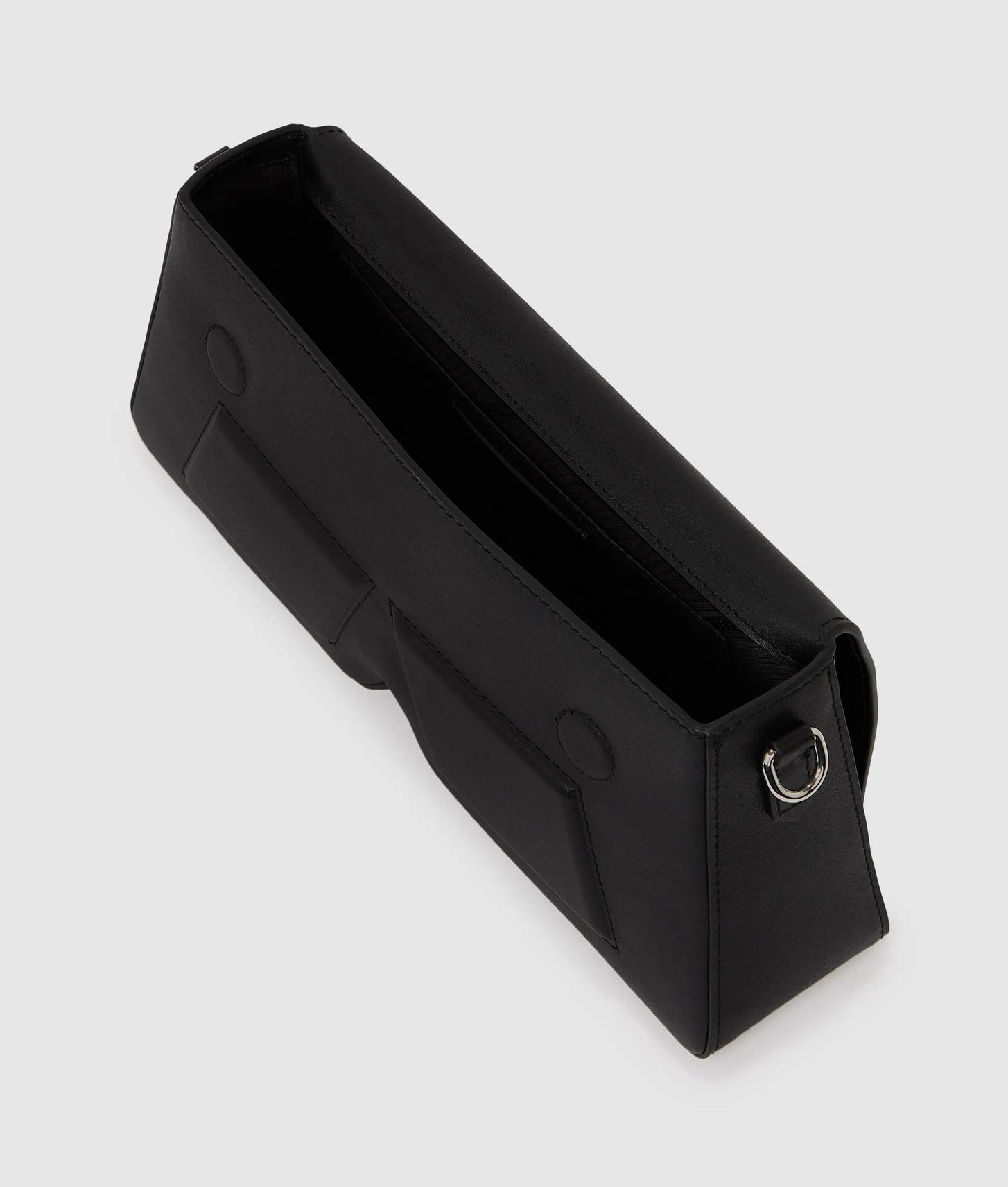 KarlLagerfeld Ikon K Leather Shoulder Bag Black-Nickel