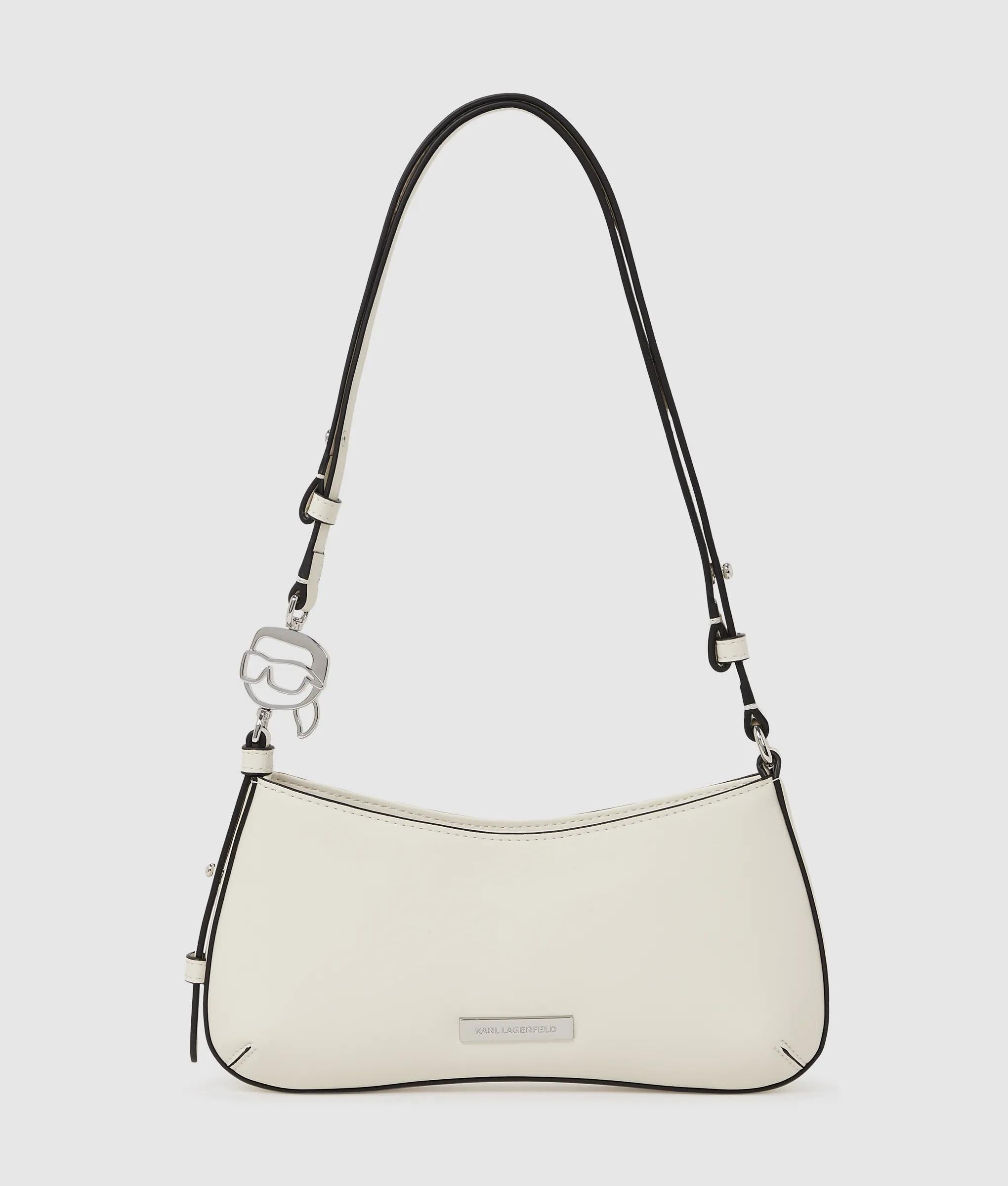 KarlLagerfeld Ikon Smooth Mini Shoulder Bag Off White