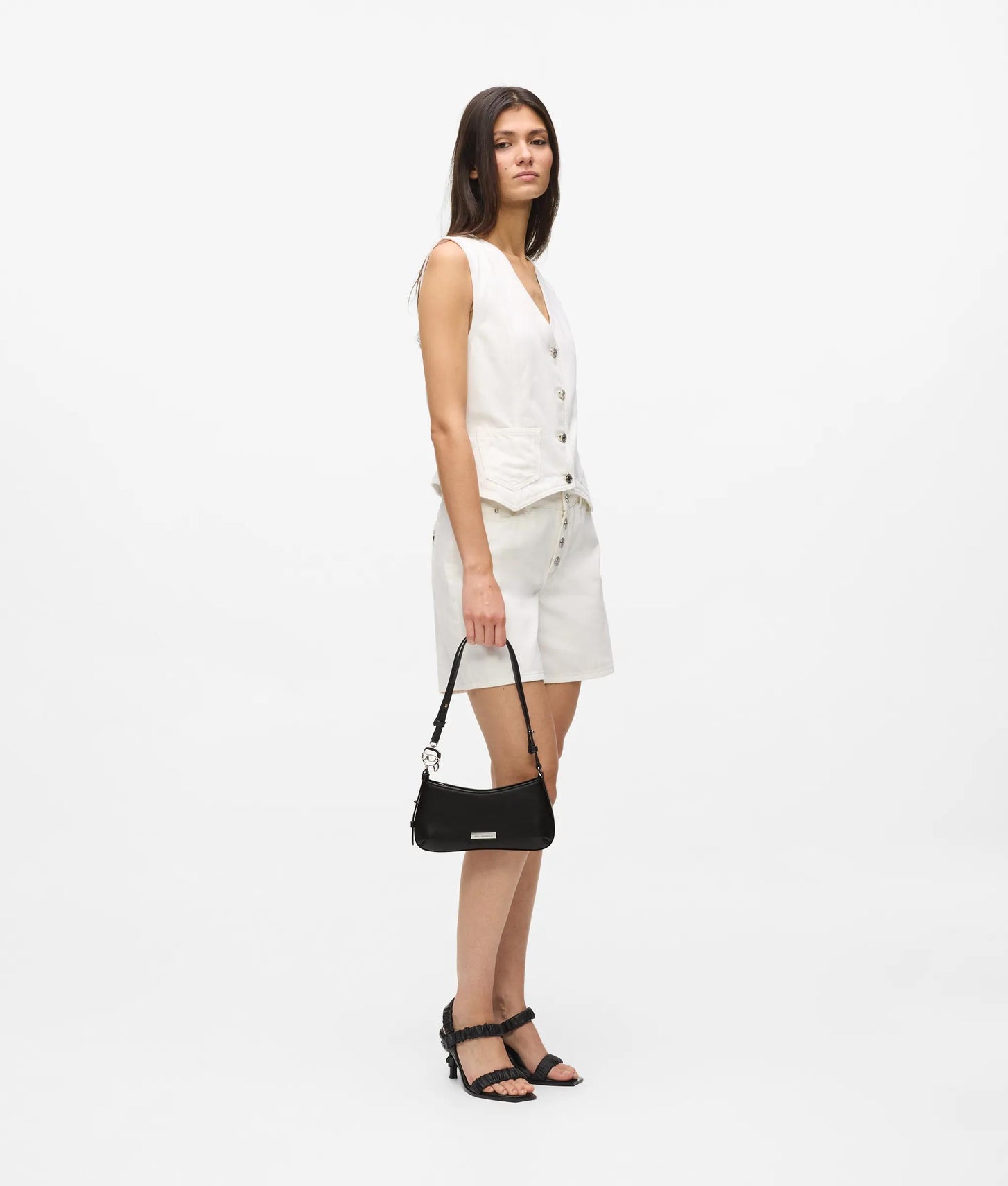KarlLagerfeld Ikon Smooth Mini Shoulder Bag Black