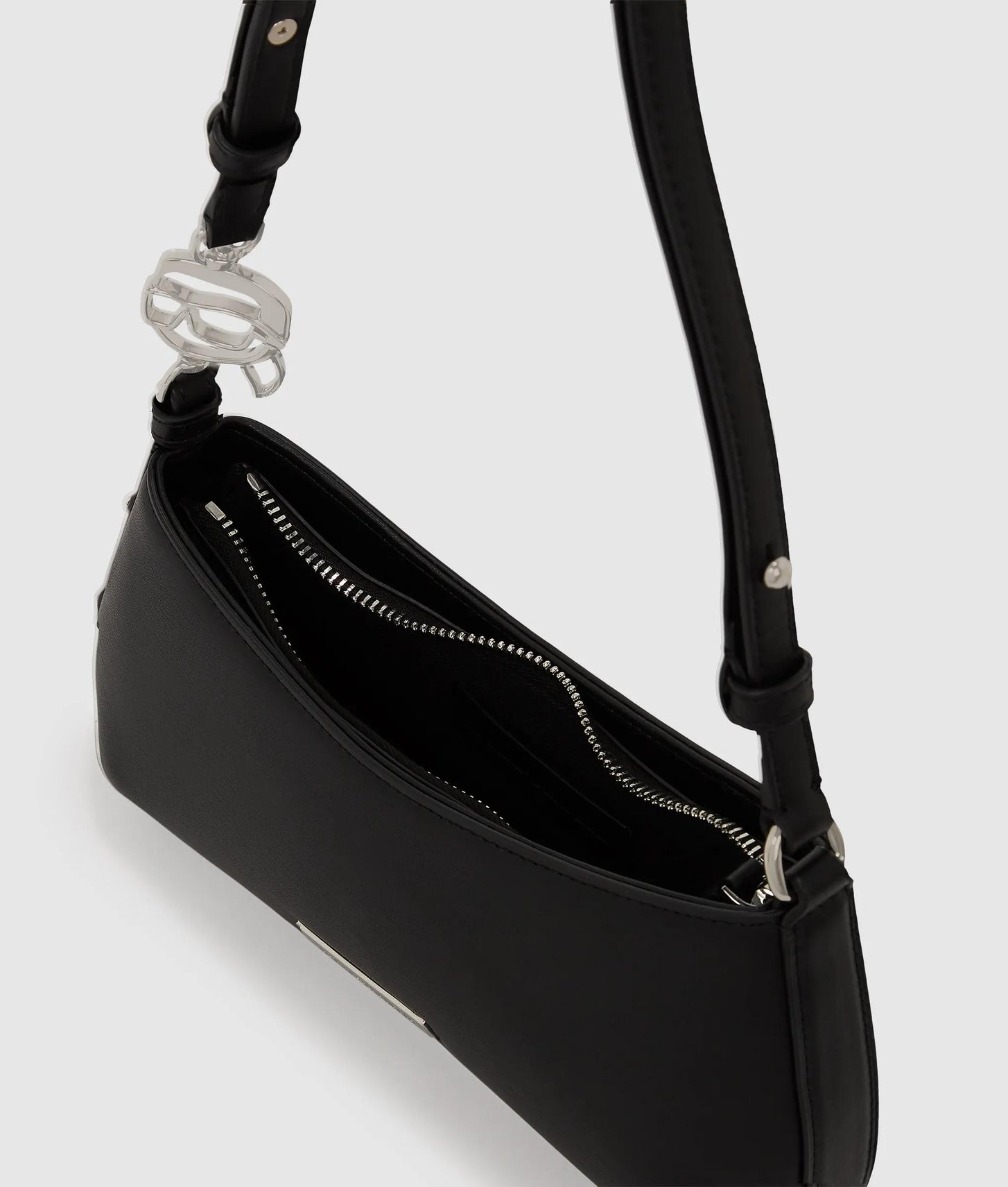 KarlLagerfeld Ikon Smooth Mini Shoulder Bag Black