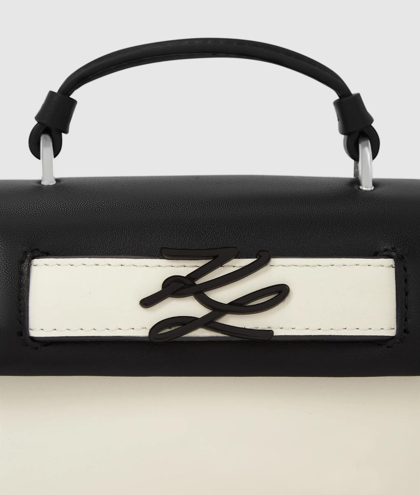 KarlLagerfeld Kautograph Nano Color-Block Bag Black/White