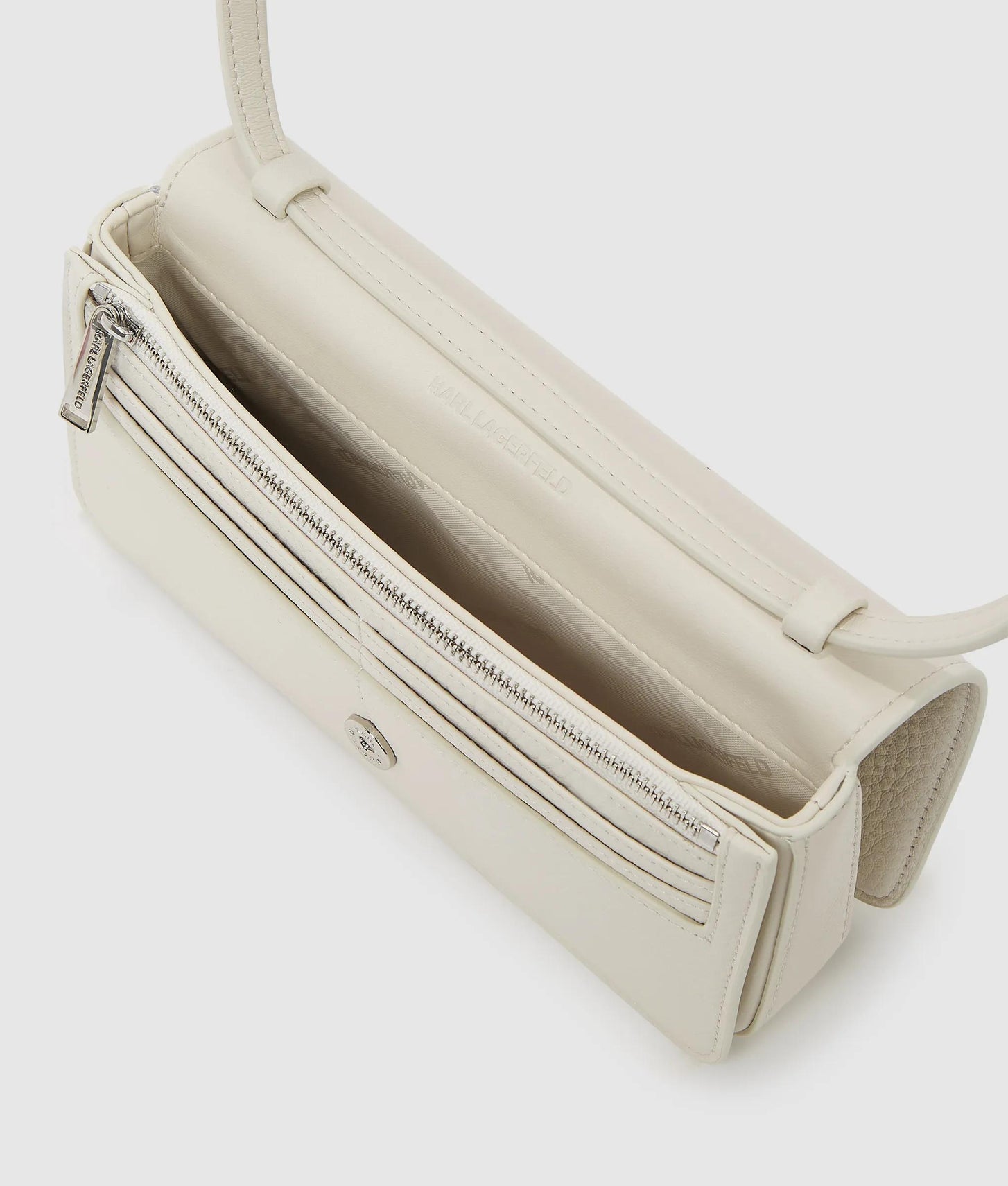 KarlLagerfeld Kautograph Patch Mini Crossbody Bag Off White
