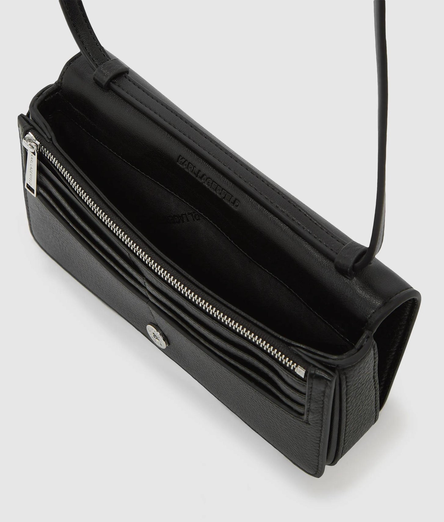 KarlLagerfeld Kautograph Patch Mini Crossbody Bag Black-Nickel