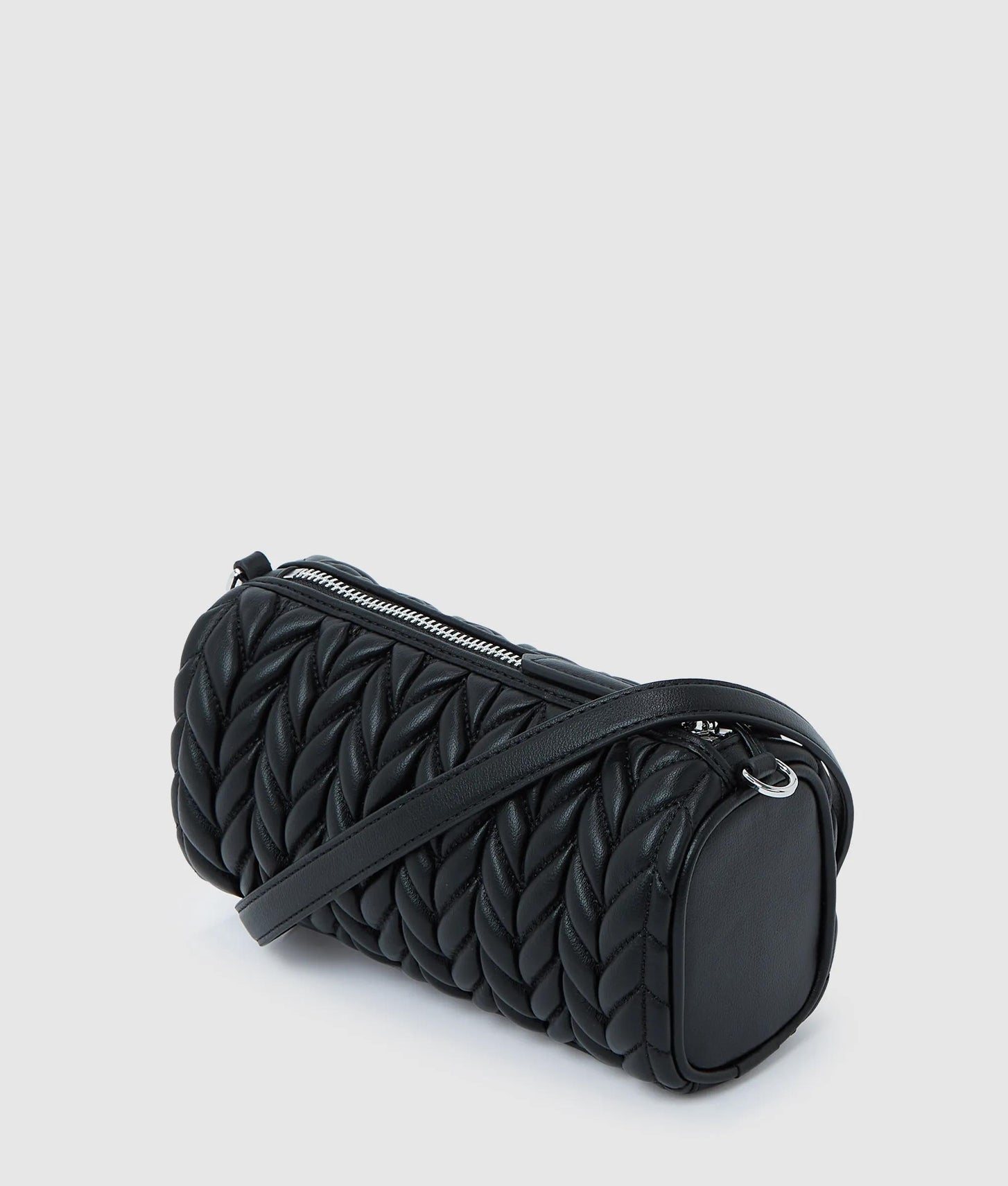 KarlLagerfeld Kweave Barrel Crossbody Bag Black-Nickel