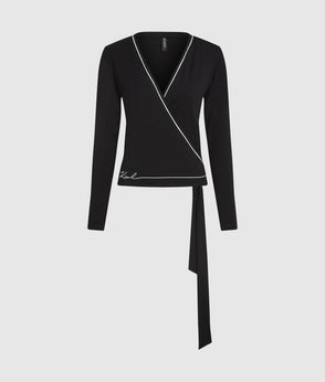 Karl Lagerfeld Signature Loungewear Flared Pants Black