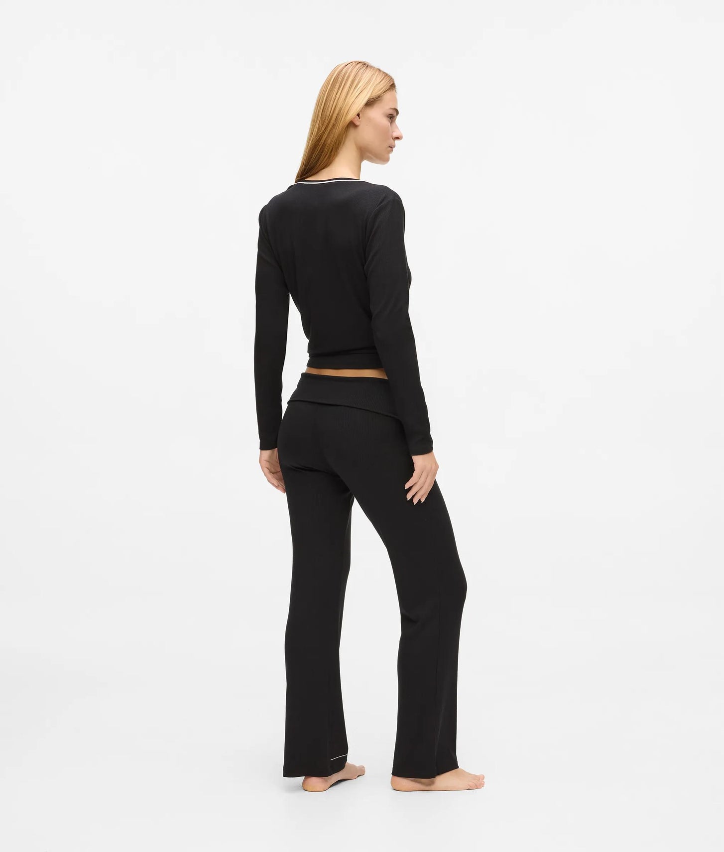 Karl Lagerfeld Signature Loungewear Flared Pants Black