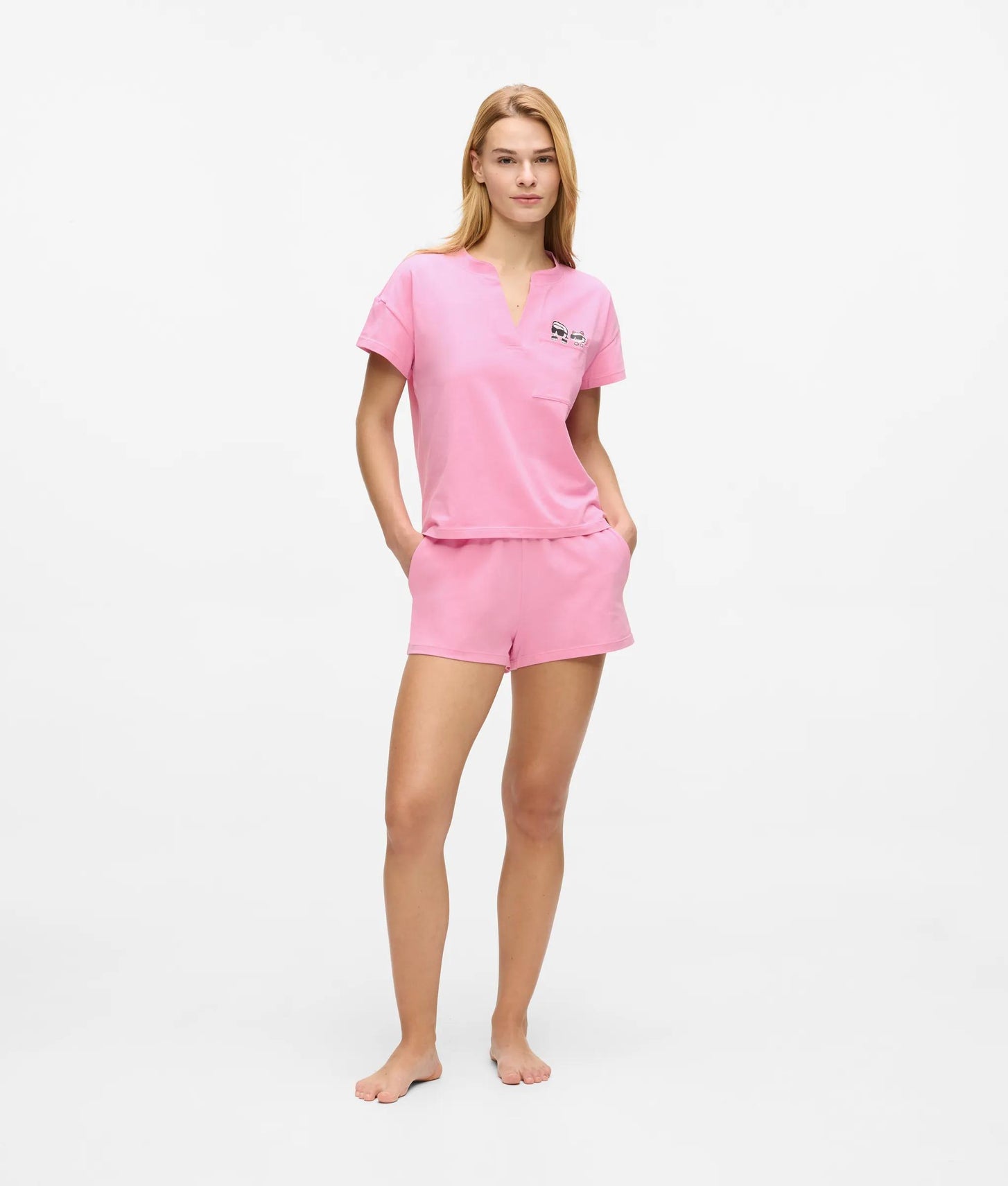 Karl Lagerfeld Ikon Short Pajama Set Begonia Pink