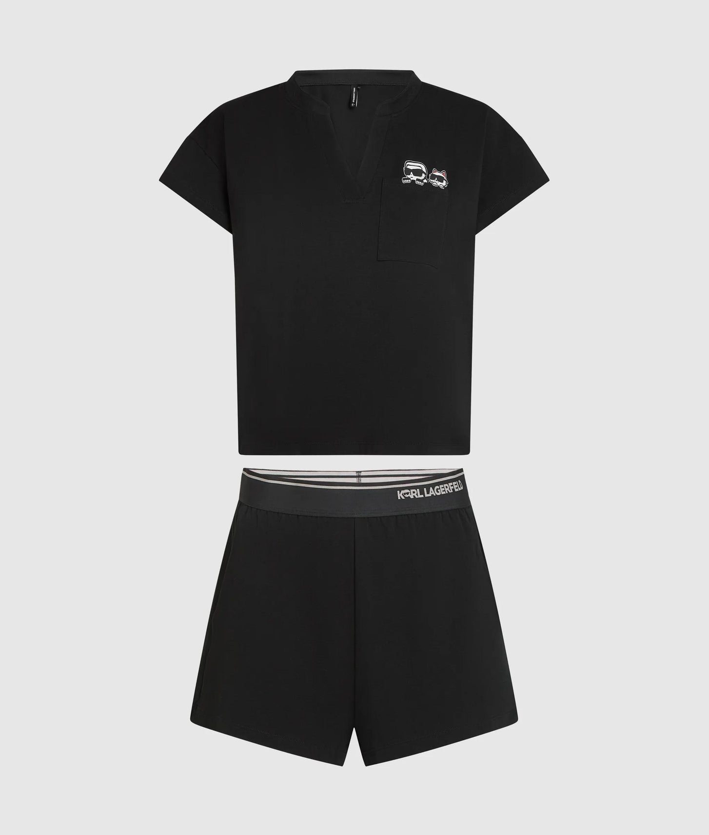 Karl Lagerfeld Ikon Short Pajama Set Black