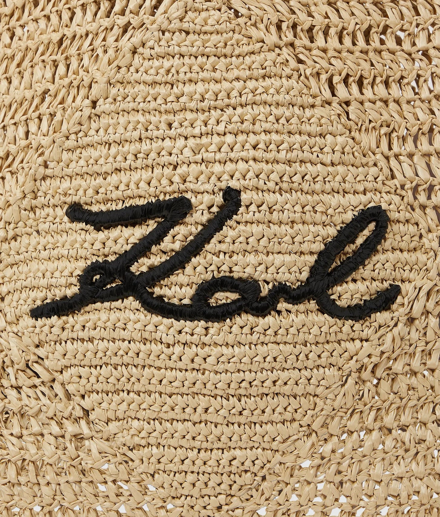 KarlLagerfeld Signature Crochet Large Beach Bag Natural
